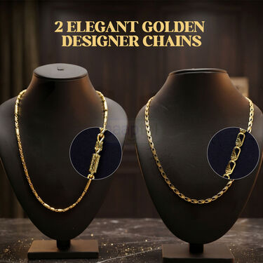 Golden Watch + 2 Chain + Bracelet + Ring (MGW2CBR25)