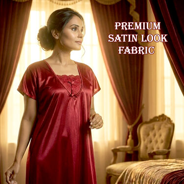 Satin Look Free Size Night Wear For Women BOGO (2NS2)