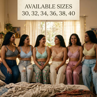 Pack of 6 Full Coverage Daily Wear Printed Pure Cotton Non Padded Non Wired Bra (6PBR4)