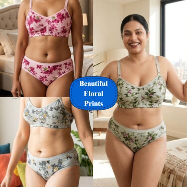 Pack of 3 Attractive Printed Full Coverage Non Padded Dailywear Panty Set (3BP5)