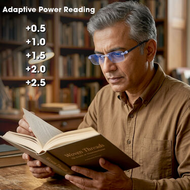 Rimless Coloured Adaptive Power Reading Glasses Buy 1 Get 3 Free (4OC3RG1)