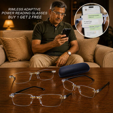 Rimless Adaptive Power Reading Glasses Buy 1 Get 2 Free (3ORG33)