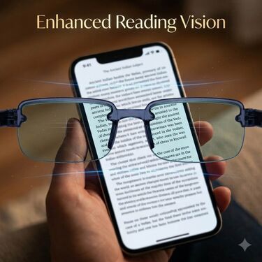 Rimless Coloured Adaptive Power Reading Glasses (OC4RG2)