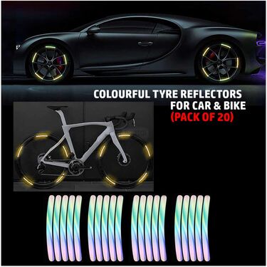 Colorful Tyre Reflectors For Car & Bike Pack Of 20 (CTRFCB)