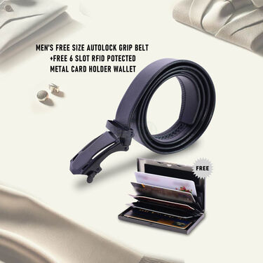 Mens Free Size Belt With Free Wallet (LBAW4)
