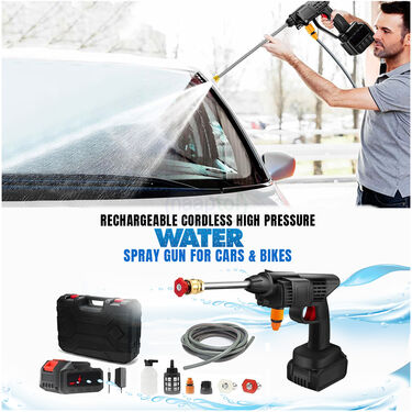Rechargeable Cordless High Pressure Water Spray Gun For Cars & Bikes (RCHGFC)